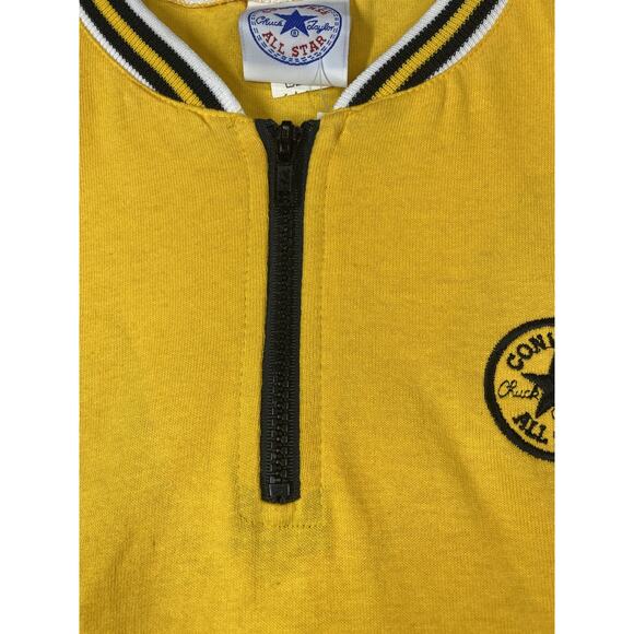 Vintage Converse Shirt Mens Extra Large Yellow Quarter Zip Made USA 80s 90s - Picture 8 of 10